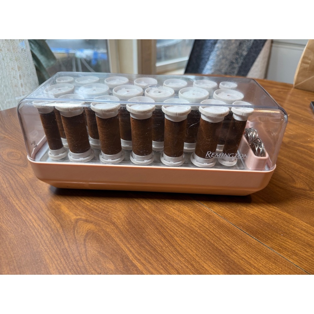 Remington Ionic Heat Hair Setter 20 Velvet Rollers H-1015 Peach White